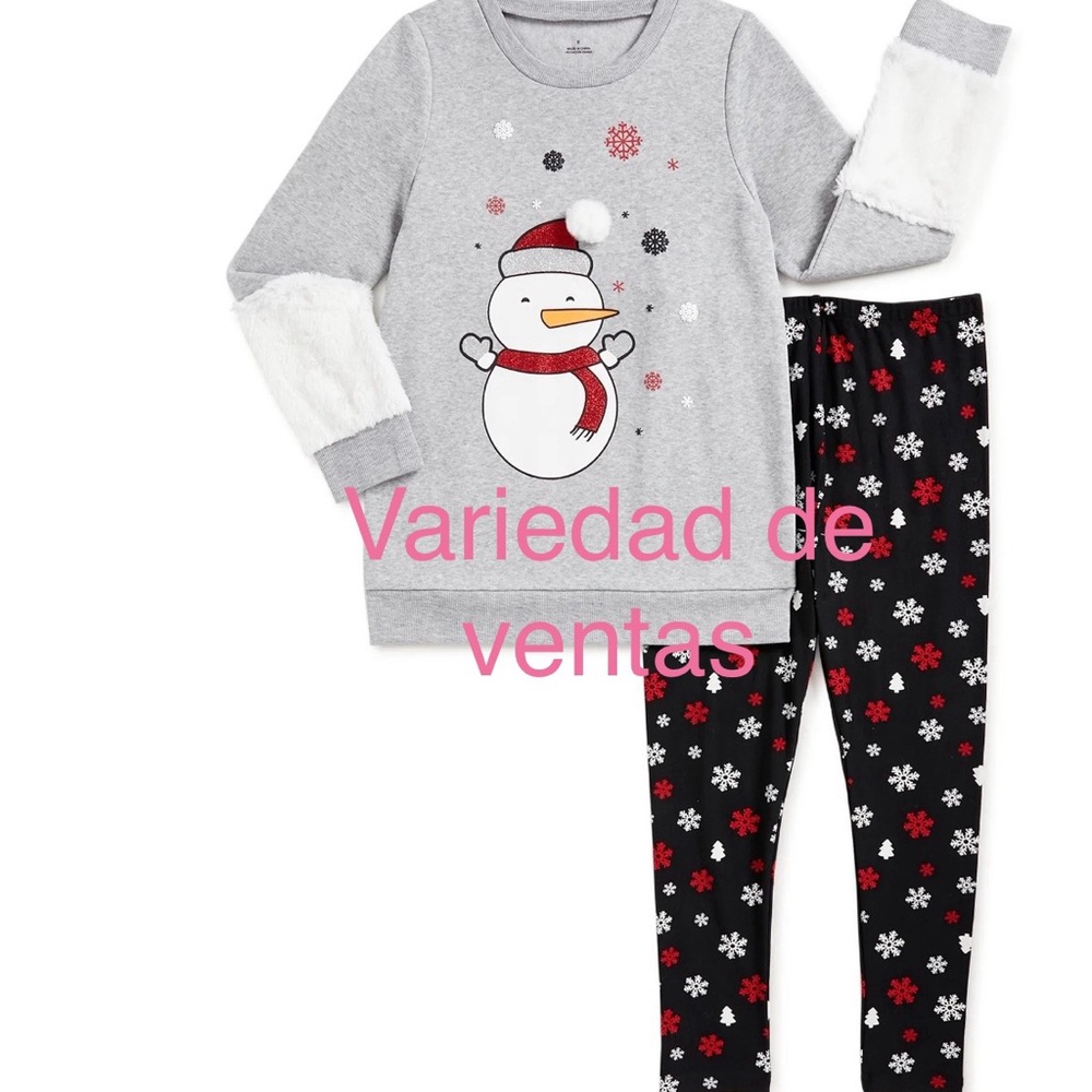 Girls Faux Fur Critter Sweater and Printed Leggings Outfit Set, 2-Piece, Size 6